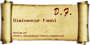 Diminescur Fanni névjegykártya